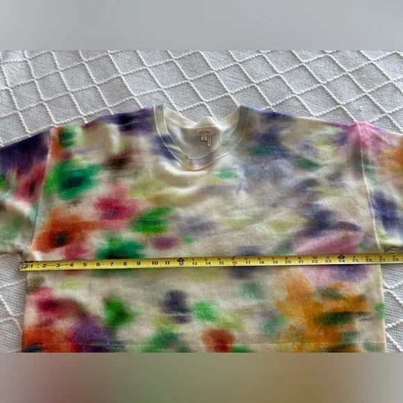 Anthropologie Pilcro The Alani Crew Neck Cropped Cashmere Tie dye Sweater. XL - Picture 6 of 7